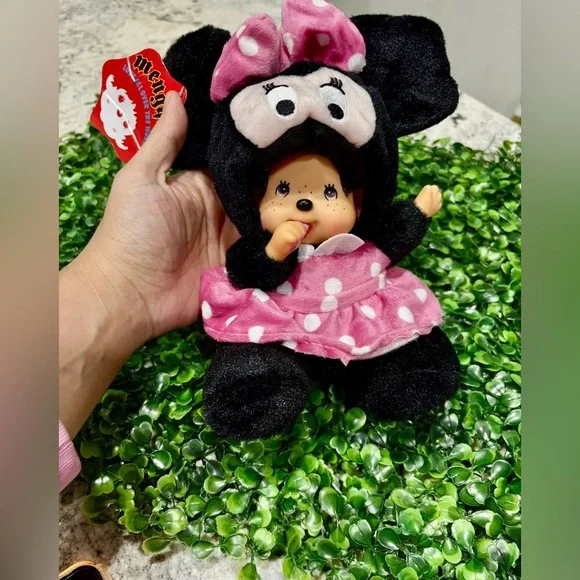 Plush Minnie Mouse Monchhichi - Picture 3 of 3